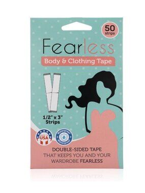 Fearless Body & Clothing Tape Waterproof Double-Sided Strips 50-Pack For Secure